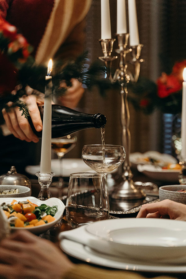 Elegantly set table for private dining